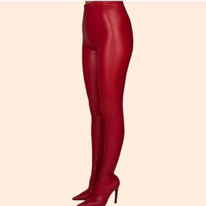 Jeffrey Campbell Red Faux Leather Leggings